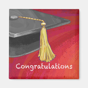 Herzlichen Glückwunsch Graduate Black and Red Magnet