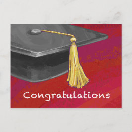 Herzlichen Glückwunsch Graduate Black and Red Postkarte
