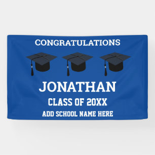 Herzlichen Glückwunsch Graduate Blue Abschluss Banner