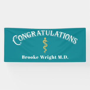 Herzlichen Glückwunsch Graduate Blue MD Doctor Ban Banner