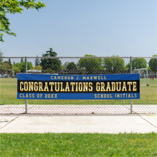 Herzlichen Glückwunsch Graduate Blue  Schwarz  Go Banner