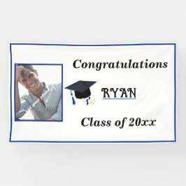 Herzlichen Glückwunsch Graduate Cap Diploma Foto Banner