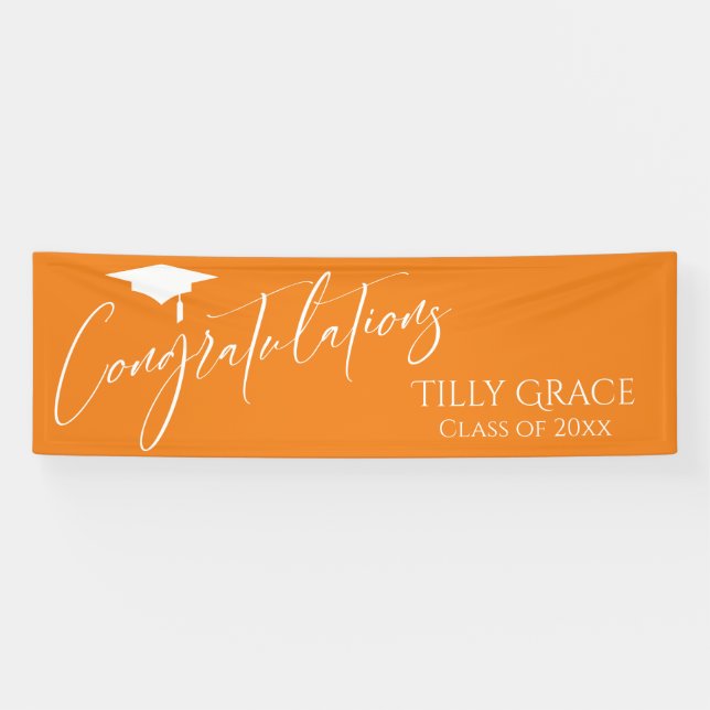 Herzlichen Glückwunsch Graduate Class Bright Orang Banner (Horizontal)