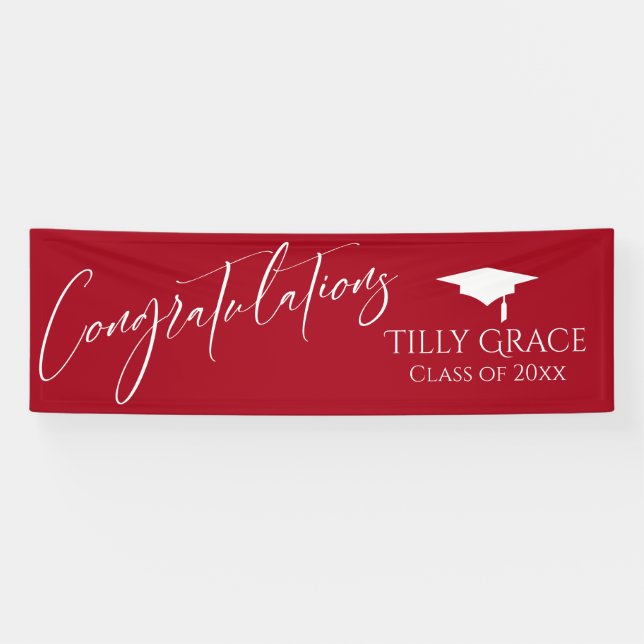 Herzlichen Glückwunsch Graduate Class Bright Red Banner (Horizontal)