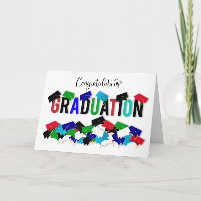 Herzlichen Glückwunsch Graduate Colorful Graduatio Karte (Vorderseite)