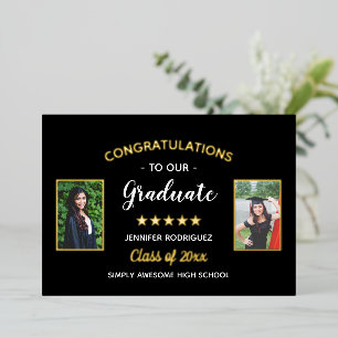 Herzlichen Glückwunsch Graduate Custom 2 Foto Absc Folieneinladung
