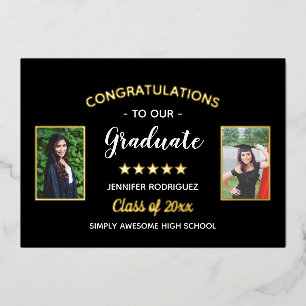 Herzlichen Glückwunsch Graduate Custom 2 Foto Absc Folieneinladung