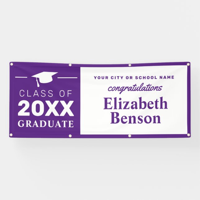 Herzlichen Glückwunsch Graduate Custom Banner Lila (Horizontal)