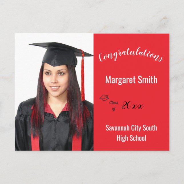 Herzlichen Glückwunsch Graduate Custom Foto Year S Postkarte (Vorderseite)