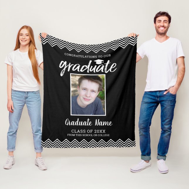 Herzlichen Glückwunsch Graduate Foto Class of 2020 Fleecedecke (Beispiel)