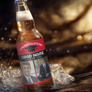 Herzlichen Glückwunsch Graduate - Foto Red Black G Bierflaschenetikett