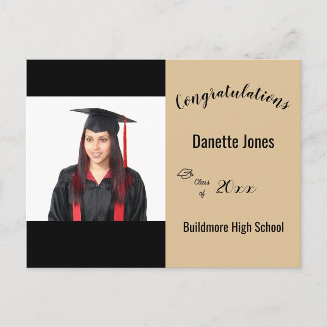 Herzlichen Glückwunsch Graduate Foto Year School P Postkarte (Vorderseite)