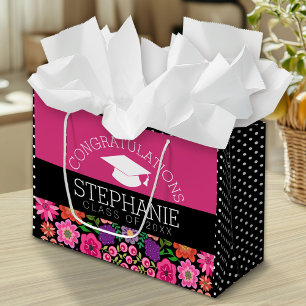 Herzlichen Glückwunsch Graduate Girly Blume Abschl Große Geschenktüte