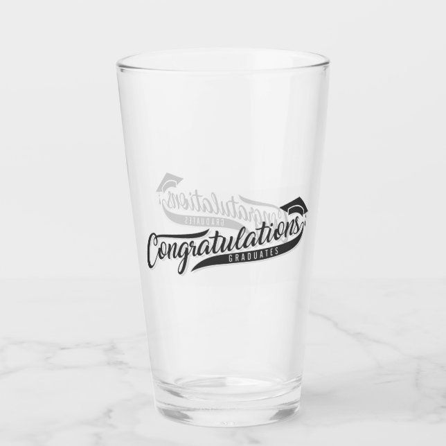 Herzlichen Glückwunsch Graduate Glas (Vorderseite)