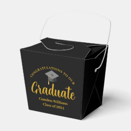 Herzlichen Glückwunsch Graduate Gold Black Custom  Geschenkschachtel