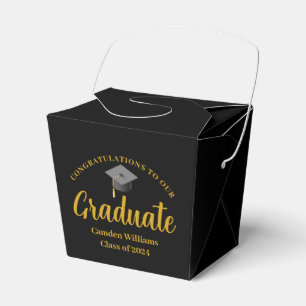 Herzlichen Glückwunsch Graduate Gold Black Custom  Geschenkschachtel