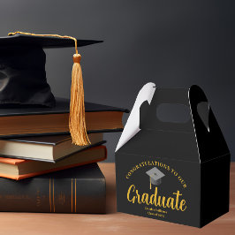 Herzlichen Glückwunsch Graduate Gold Black Formal Geschenkschachtel