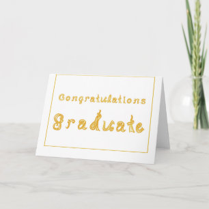 Herzlichen Glückwunsch Graduate Gold Fabric Schrif Karte