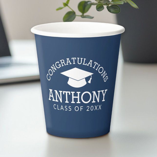 Herzlichen Glückwunsch Graduate Graduate Party Cla Pappbecher (Personalized Paper Cups)