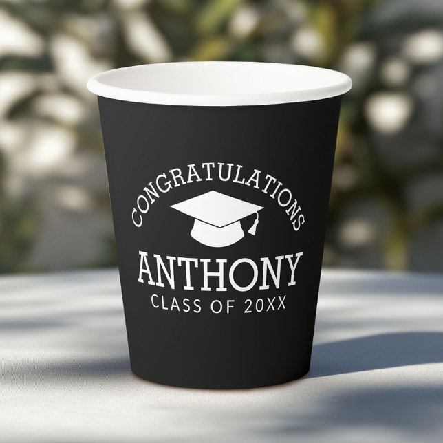 Herzlichen Glückwunsch Graduate - Graduation Cap C Pappbecher (Personalized Paper Cups)