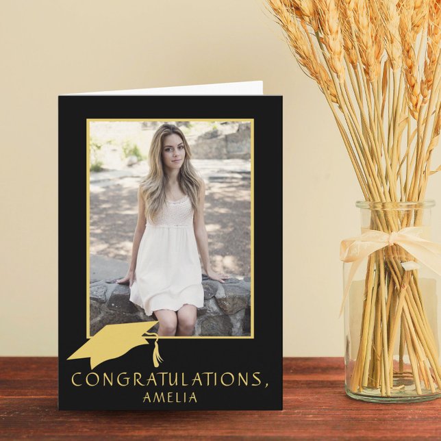 Herzlichen Glückwunsch Graduate Graduation Cap Fot Karte (Von Creator hochgeladen)