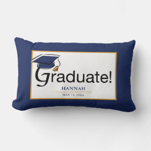 Herzlichen Glückwunsch Graduate, Hat, Tassel, Blue Lendenkissen