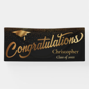 Herzlichen Glückwunsch Graduate, Klasse des Goldes Banner