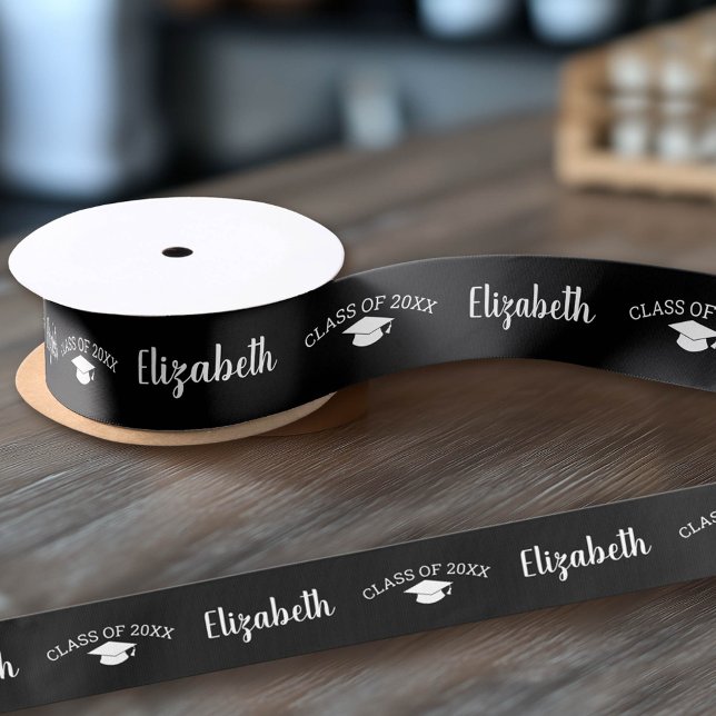 Herzlichen Glückwunsch Graduate Name Script Abschl Satinband (Custom Graduation Ribbon)