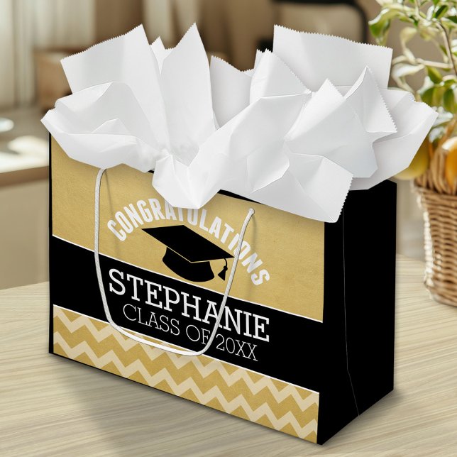 Herzlichen Glückwunsch Graduate - Personalisierter Große Geschenktüte (Custom Graduation Bag)