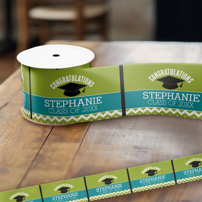 Herzlichen Glückwunsch Graduate - Personalisierter Satinband (Custom Graduation Ribbon)