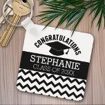 Herzlichen Glückwunsch Graduate - Personalisierter Schlüsselanhänger<br><div class="desc">Fügen Sie 2020,  2021 oder jedes Jahr,  um dieses skurrile Design zu personalisieren. Dieses kann für jeden Absolventen - Gymnasium,  Uni,  Graduiertenschule,  Meditationsschule oder sogar Fachschule - genutzt werden.</div>