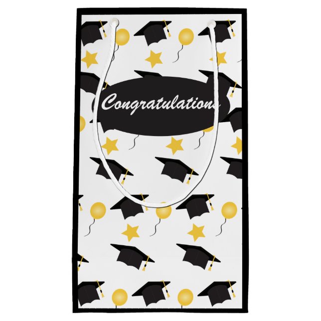 Herzlichen Glückwunsch Graduation Cap Balloon Must Kleine Geschenktüte (Vorderseite)