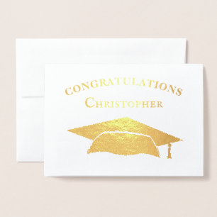 Herzlichen Glückwunsch Graduation Cap Modern Simpl Folienkarte