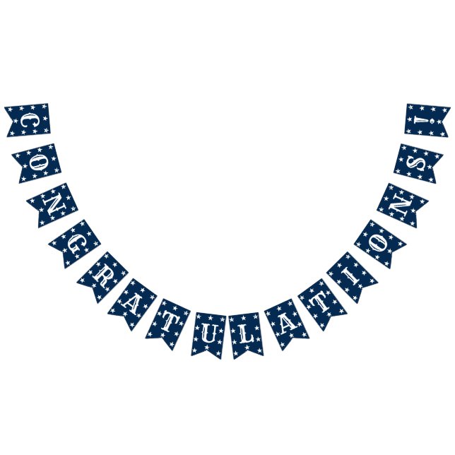 Herzlichen Glückwunsch Graduation Party Blue White Wimpelkette (Alle)