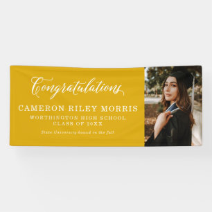 Herzlichen Glückwunsch Graduierung einfachen gelbe Banner