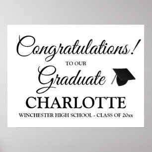 Herzlichen Glückwunsch Graduierung von benutzerdef Poster