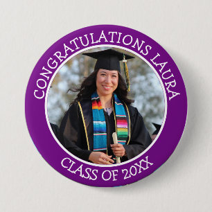 Herzlichen Glückwunsch Graduierungsname und Foto Button