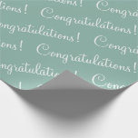 Herzlichen Glückwunsch Grüner Script-Polterabend Geschenkpapier<br><div class="desc">Hübsches schlingernes grünes Packpapier für Hochzeit,  Brautparty,  Werbeaktion,  neues Baby,  etc. weiße Schrift. Einfach und süß.</div>