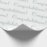 Herzlichen Glückwunsch Grüner Script-Polterabend Geschenkpapier<br><div class="desc">Hübsches Papier für Hochzeit,  Brautparty,  Werbeaktion,  Neugeborene,  etc. Sage Green Skript. Einfach und süß.</div>