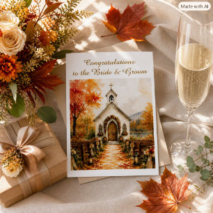 Herzlichen Glückwunsch Herbst-Hochzeitskapelle  Karte