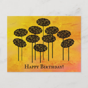 Herzlichen Glückwunsch Herbstbäume Postkarte