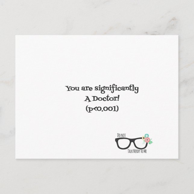 Herzlichen Glückwunsch, Herr Doktor, Postkarte (Vorderseite)