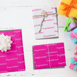 Herzlichen Glückwunsch Herzlichen Glückwunsch zum  Geschenkpapier Set<br><div class="desc">Eine trendige,  Party umhüllende Papierfolie. 2 Blätter mit heißrosa Hintergrund,  weißer Text. Ein Blatt mit weißem Hintergrund,  rosa Text. Text: Herzlichen Glückwunsch!</div>