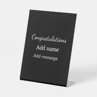 Herzlichen Glückwunsch hinzufügen Name Nachricht e Sockelschild