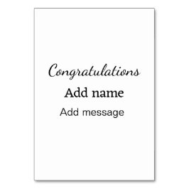 Herzlichen Glückwunsch hinzufügen Name Nachricht e Tischnummer