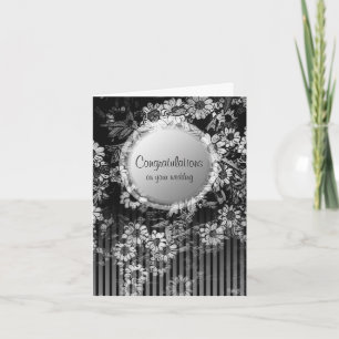 Herzlichen Glückwunsch Hochzeit Karte Schwarz Vint