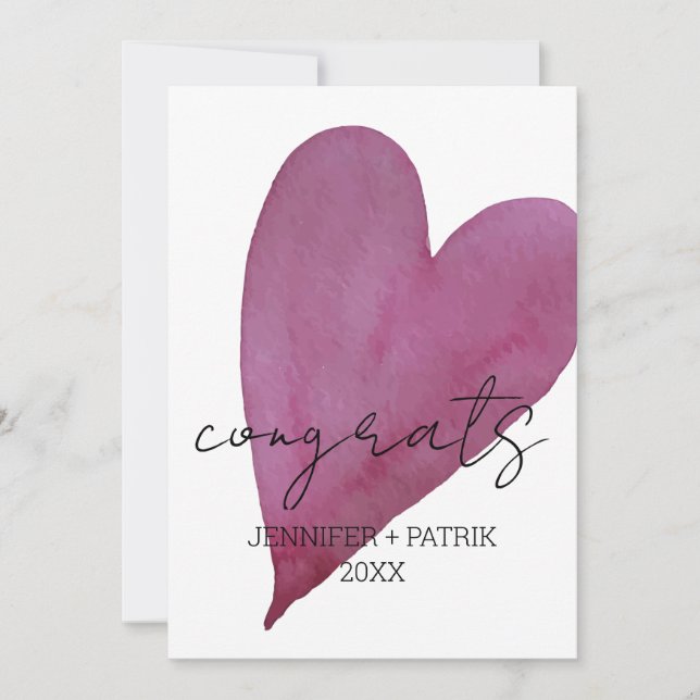 Herzlichen Glückwunsch Hochzeitsgeschenk Verlobung Ankündigung (Vorderseite)