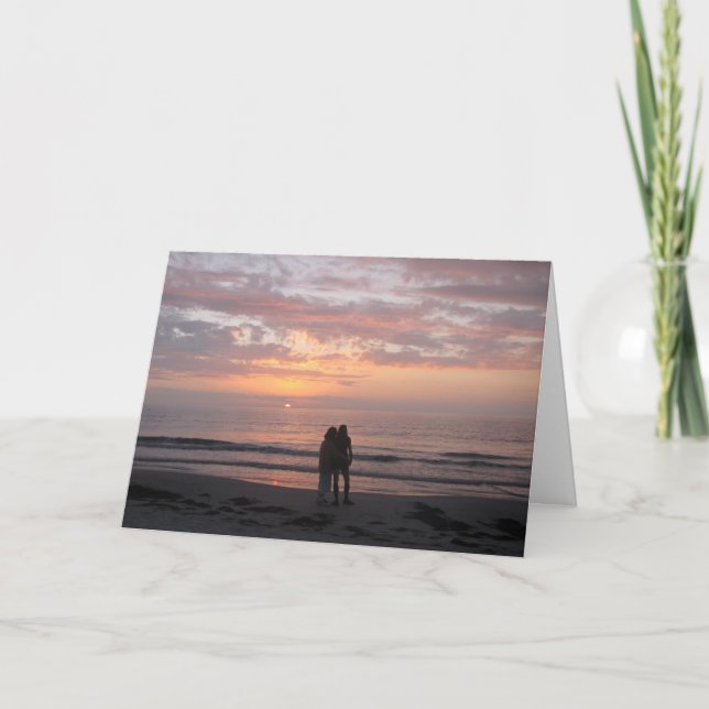 Herzlichen Glückwunsch Hochzeitsstrand Karte (Vorderseite)