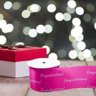 Herzlichen Glückwunsch hot pink weiß Satinband