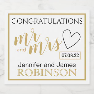 Herzlichen Glückwunsch Individuelle Name Gold Wedd